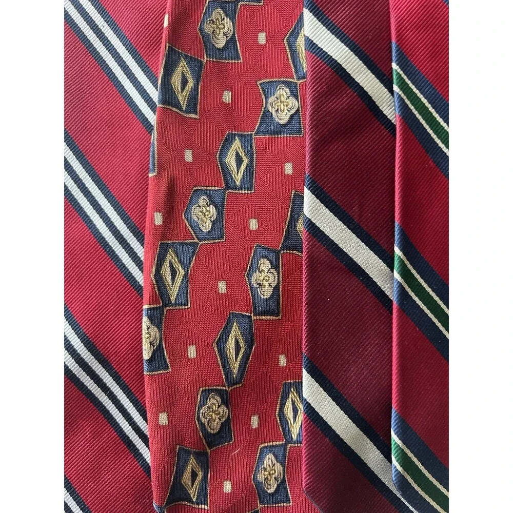y2k Jos. A. Bank Classic Vintage Silk Tie Lot 7pc Red Blue Green Striped Geo